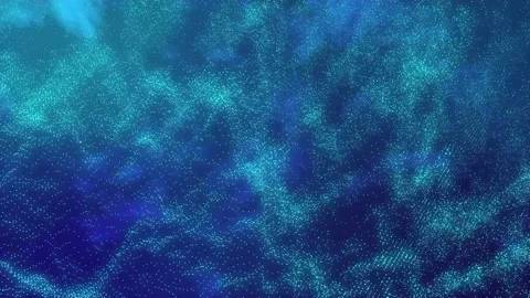 Futuristic blue particle wave. 4K Abstract blue motion background. data Stock-Footage 131604101