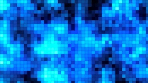 Futuristic blue pixelated tiles mosaic. pixel block background. technology sq Stock Footage 121436668