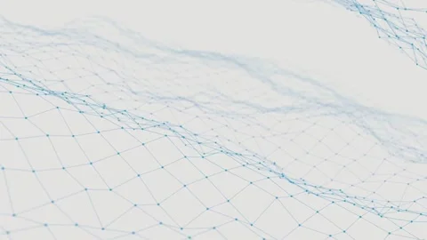 Futuristic blue plexus wave moving on a white background Video stock 333834305