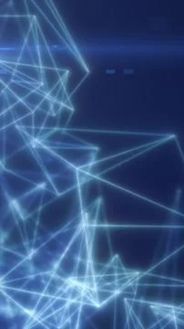 Futuristic blue polygon network with glowing connection lines, digital stru.. Stock Illustration