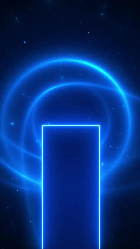 Futuristic blue portal frame background bright rectangle, electric circle, soft Stock Footage 340478426