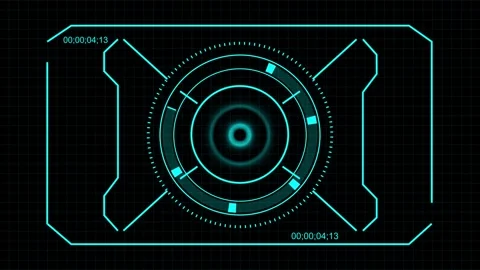 Futuristic blue radar hud interface scanning on dark grid animated backgrou.. Stock Footage 337366449
