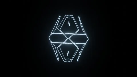 Futuristic blue sci-fi technology featuring random neon line shapes Stock Footage 295276845