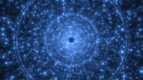 Futuristic Blue Sci-Fi Wormhole Tunnel  Seamless Loop Warp Speed Motion Back Stock Footage 334026879