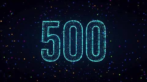 Futuristic Blue Shiny 3d Motion Number 500 Lines Effect Dots Lines Light Flare 스톡 동영상 240904812