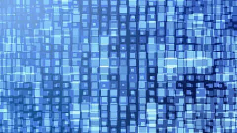 Futuristic blue shiny square shaped  or buttons seamless loop background Stock Footage 124944774