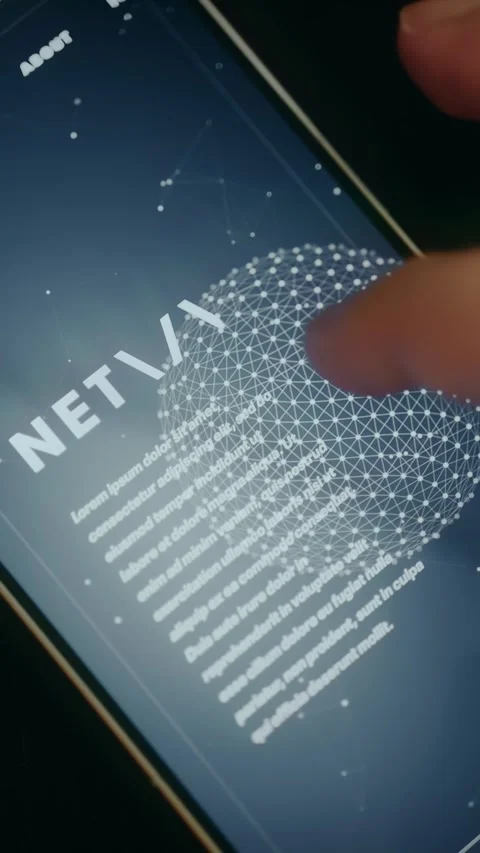 Futuristic blue sphere with connected nodes illustrating global network Stock Footage 333840933