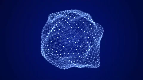 Futuristic blue sphere of particles and lines. Network connection big data. Stock Footage 162404913