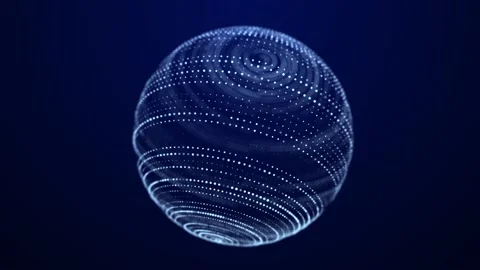 Futuristic blue sphere of particles and lines. Network connection big data. 動画素材 166232298