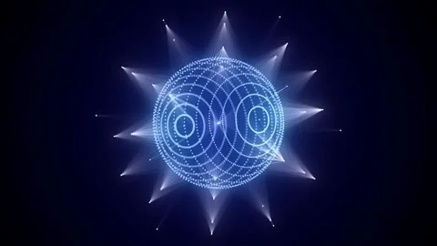 Futuristic blue sphere of particles and lines. Network connection big data. 動画素材 274195731