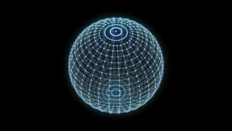 Futuristic blue sphere of particles and lines. Network connection big data. Video stock 331239546