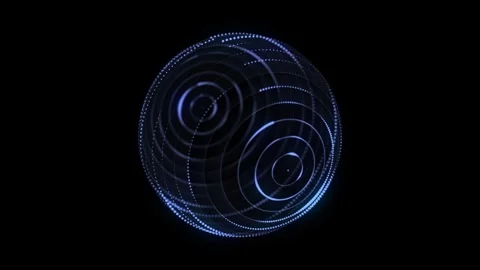 Futuristic blue sphere of particles and lines. Network connection big data. Video stock 331239740