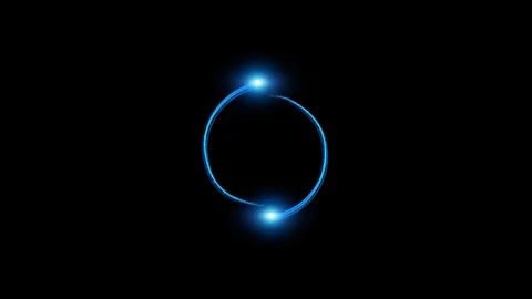 Futuristic Blue Spiral Light Trail on Black Background Loop Stock Footage 313149113