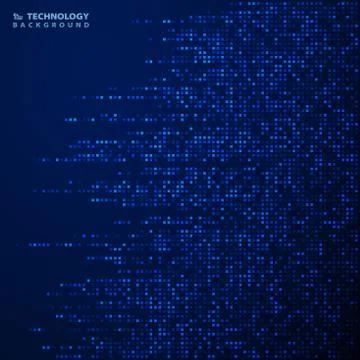 Futuristic blue square pattern of decoration cover background. illustration Stock Illustration