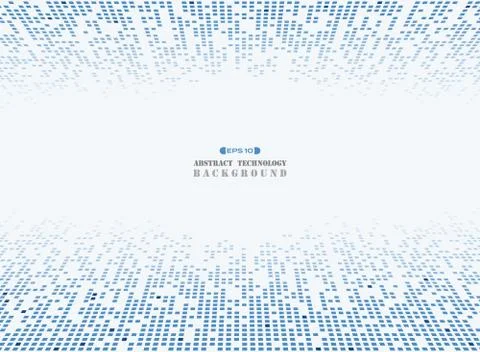 Futuristic blue square technology pattern background. Illustrazione stock