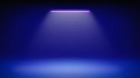 Futuristic blue stage background. Room illuminated by neon, modern led spot Stock Illustration