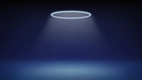 Futuristic blue stage. Dim background for displaying products, presentation Illustrazione stock