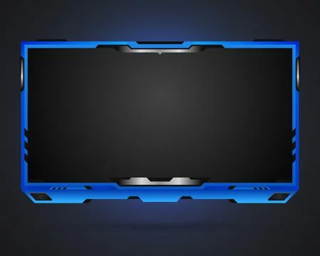 Futuristic blue stream overlay video interface frame panel template Stock Illustration