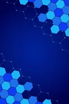 Futuristic Blue Tech Hexagon Background Digital Innovation &amp; Technology Desig Illustrazione stock