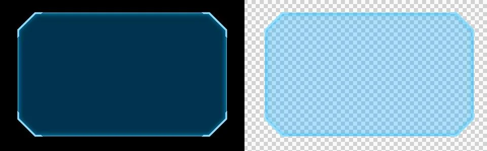 Futuristic Blue Tech Panel with Beveled Corners, Minimal Digital Interface Frame Stock Illustration