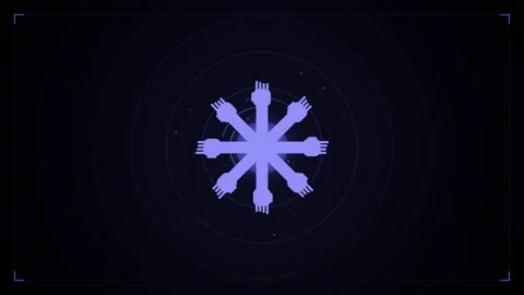 Futuristic blue technological background with glowing abstract data circles.. Stock Footage 344638555