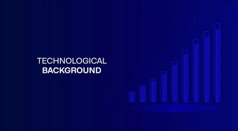 Futuristic blue, technology background with arrow, diagram. Big data and bu.. Stock Illustration