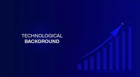 Futuristic blue, technology background with arrow, diagram. Big data and bu.. Stock Illustration