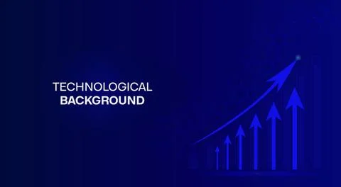 Futuristic blue, technology background with arrow, diagram. Big data and bu.. Stock Illustration