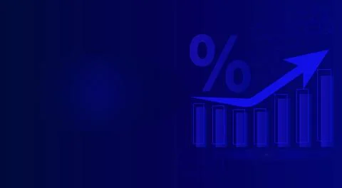 Futuristic blue, technology background with arrow, diagram. Big data and bu.. Stock Illustration