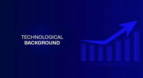 Futuristic blue, technology background with arrow, diagram. Big data and bu.. Stock Illustration