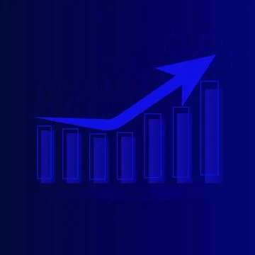 Futuristic blue, technology background with arrow, diagram. Big data and bu.. Stock Illustration