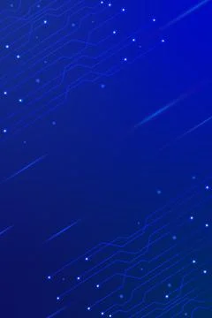 Futuristic Blue Technology Background with Circuit Lines and Light Effects Stock Illustration