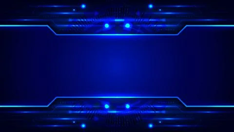 Futuristic blue technology background with glowing circuit lines and digita.. Stock Illustration