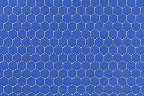 Futuristic blue technology background with glowing hexagonal grid and electronic Stock Illustration