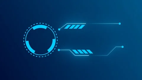 Futuristic Blue UI Element with Rotating Circle Stock Footage 316952459