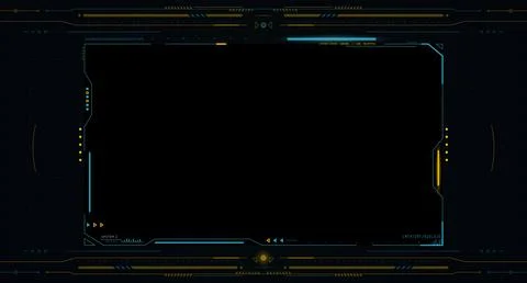 Futuristic blue UI video screen Stock Illustration