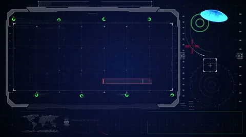 Futuristic blue virtual graphic touch user interface HUD. Jet f 16 airplane Video stock 58832902