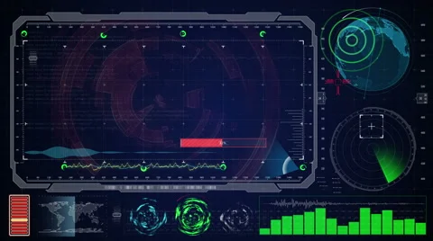 Futuristic blue virtual graphic touch user interface HUD. Stock Footage 58862812