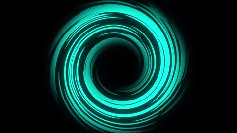 Futuristic Blue Vortex Tunnel with Multicolor Energy Light Trails on Black 4K Stock Footage 344816981