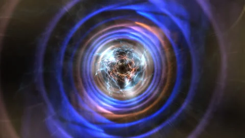 Futuristic Blue Vortex Tunnel With Spiraling Lights Stock Footage 318072026
