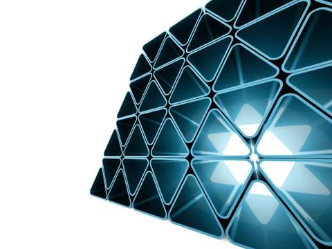 Futuristic blue wall with triangle elements Stockillustratie