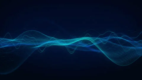 Futuristic Blue Wave Technology Animation in Dark Environment Stock Footage 289260542