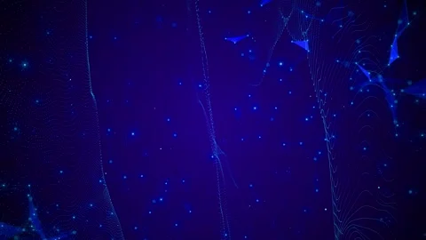 Futuristic Blue Wave Technology Animation in PLEXUS NETWORK Environment. Smooth 動画素材 312025866