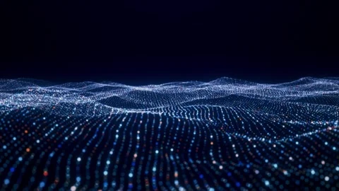 Futuristic blue wavy background Stock Footage 295870996