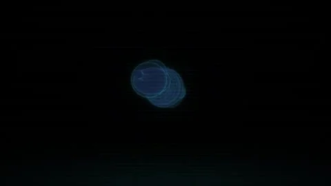 Futuristic Blue Wireframe 3d Object Rotating with Scanlines Animation on Da.. Stock Footage 343698787
