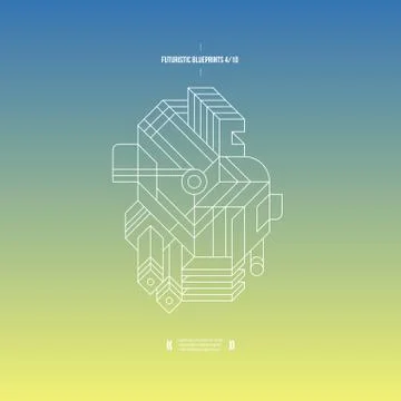 Futuristic blueprint on gradient background. 4 of 10. EPS10. Ilustración de archivo