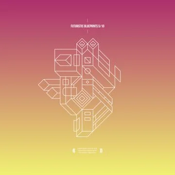 Futuristic blueprint on gradient background. 5 of 10. EPS10. Stock Illustration