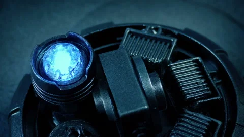 Futuristic Bomb Flashes And Explodes 2 Shots Stock Footage 172296759