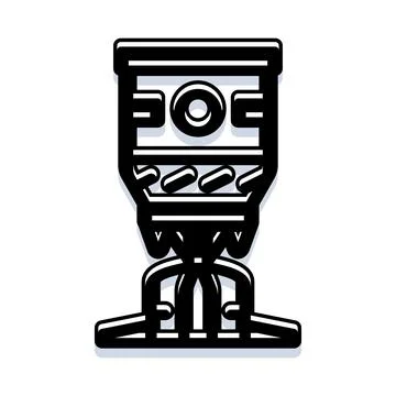 Futuristic bot head concept representing ai technology Stock Illustration