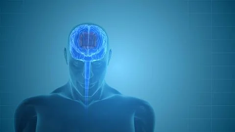 Futuristic Brain Activated with AI Microchip イラスト素材